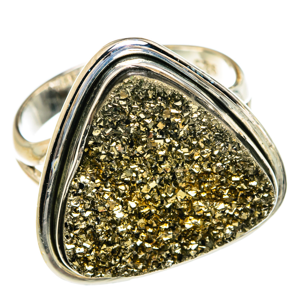 Spectro Pyrite Druzy Rings handcrafted by Anasilvercos - RING80293