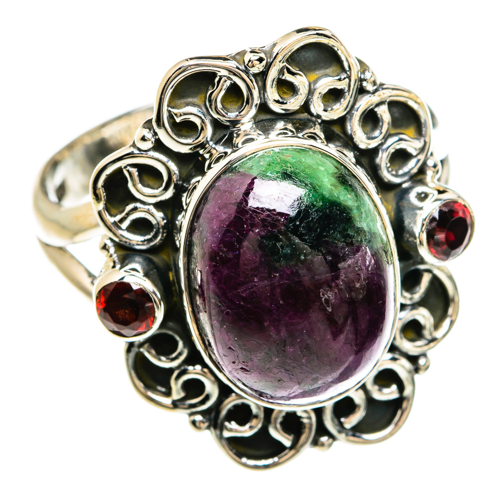 Ruby Zoisite Rings handcrafted by Anasilvercos - RING80298