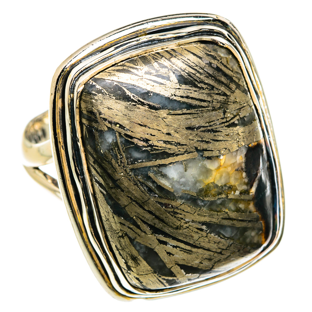Pyrite Agate Rings handcrafted by Anasilvercos - RING80324