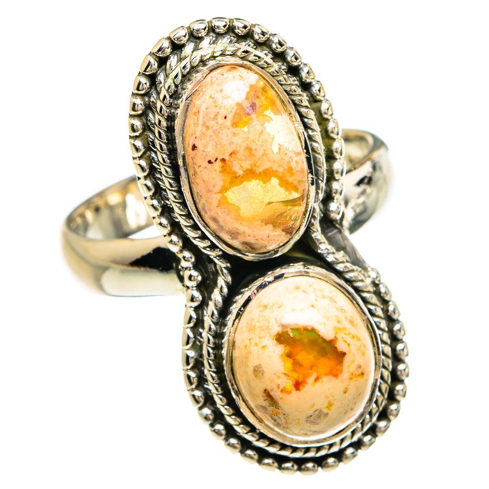 Mexican Fire Opal Rings handcrafted by Anasilvercos - RING80357