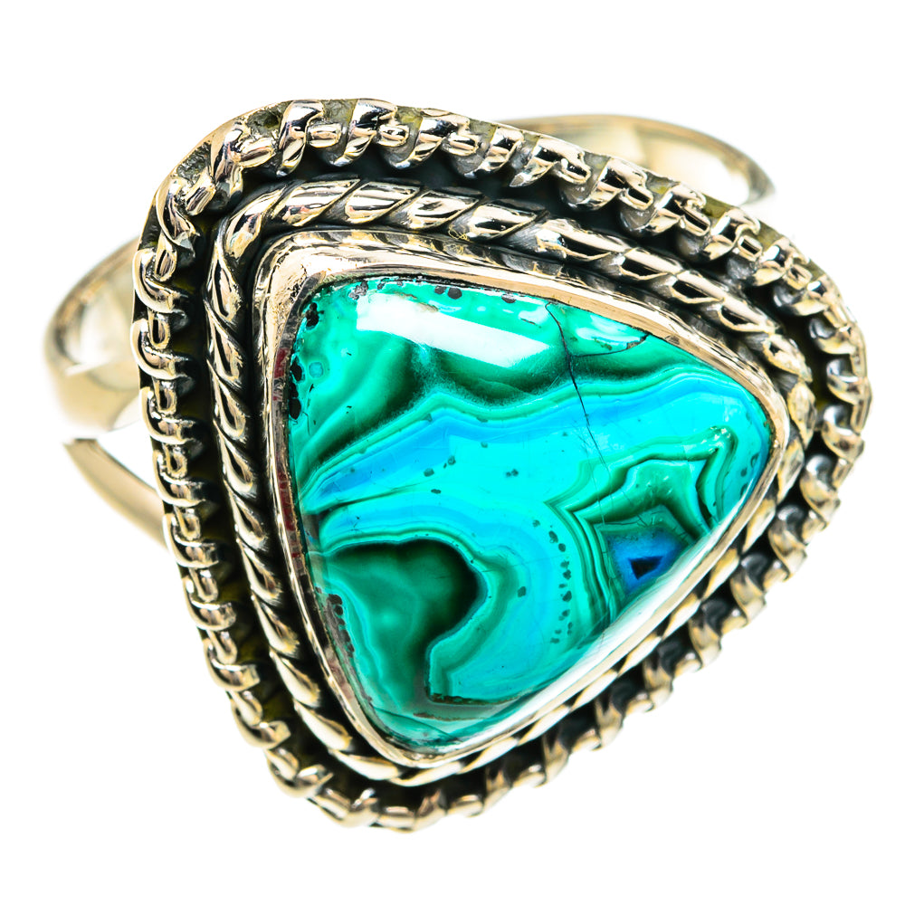 Malachite In Chrysocolla Rings handcrafted by Anasilvercos - RING80419
