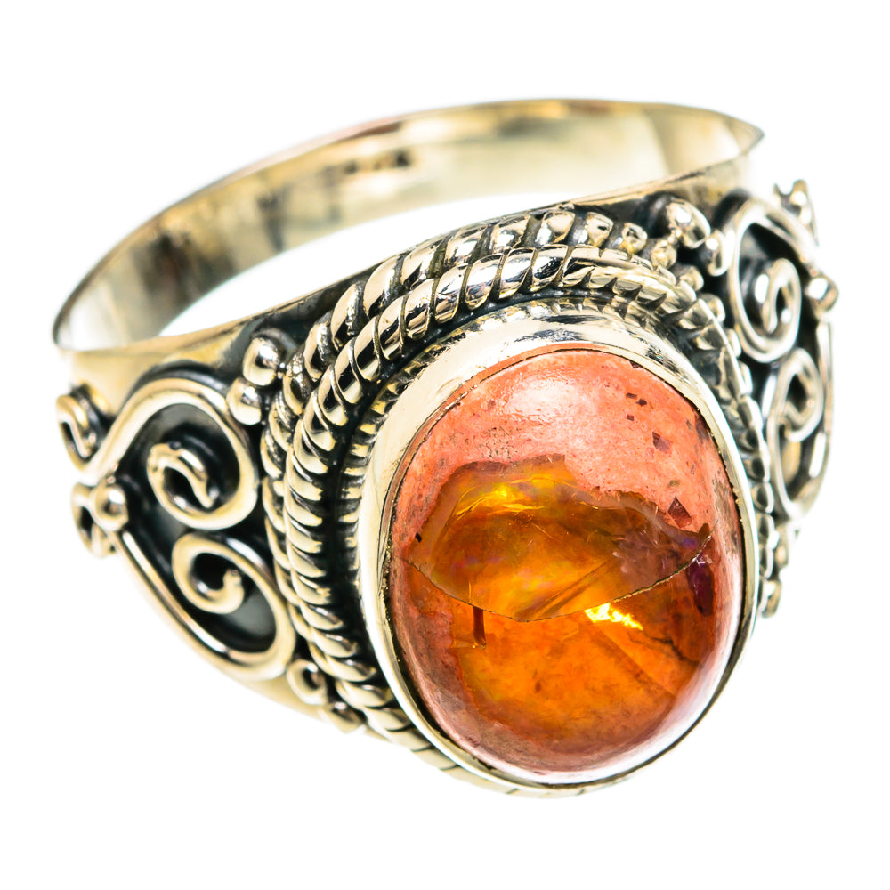 Mexican Fire Opal Rings handcrafted by Anasilvercos - RING80434
