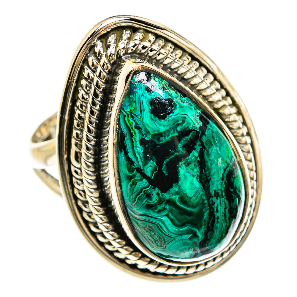 Malachite In Chrysocolla Rings handcrafted by Anasilvercos - RING80443