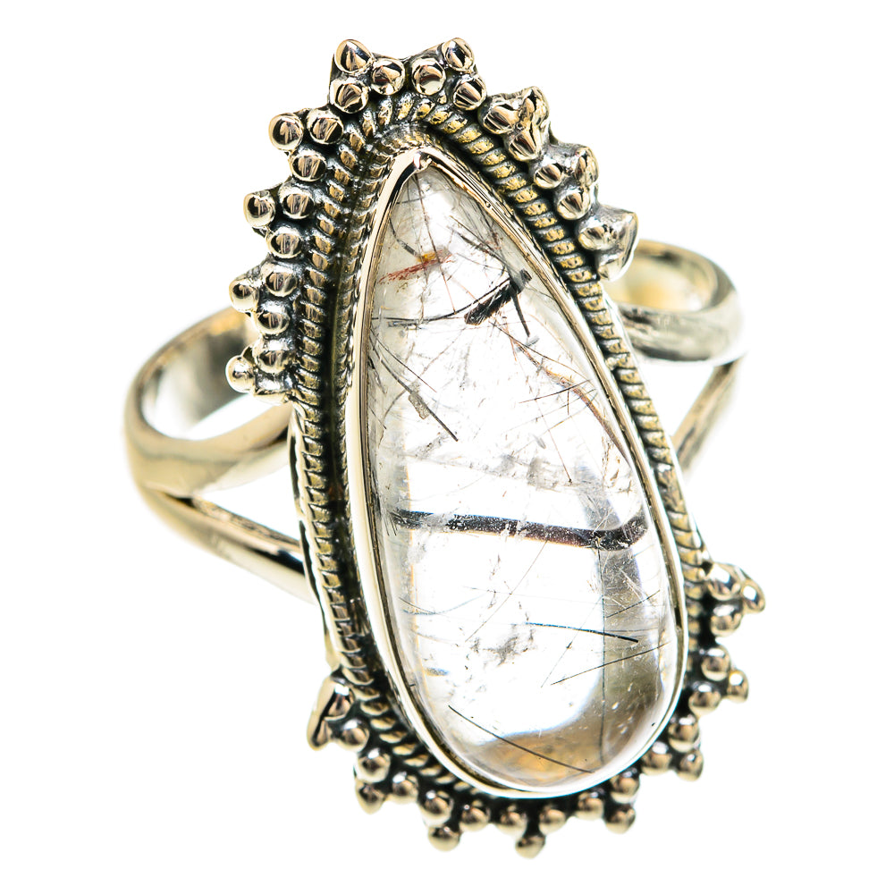 Tourmalinated Quartz Rings handcrafted by Anasilvercos - RING80453