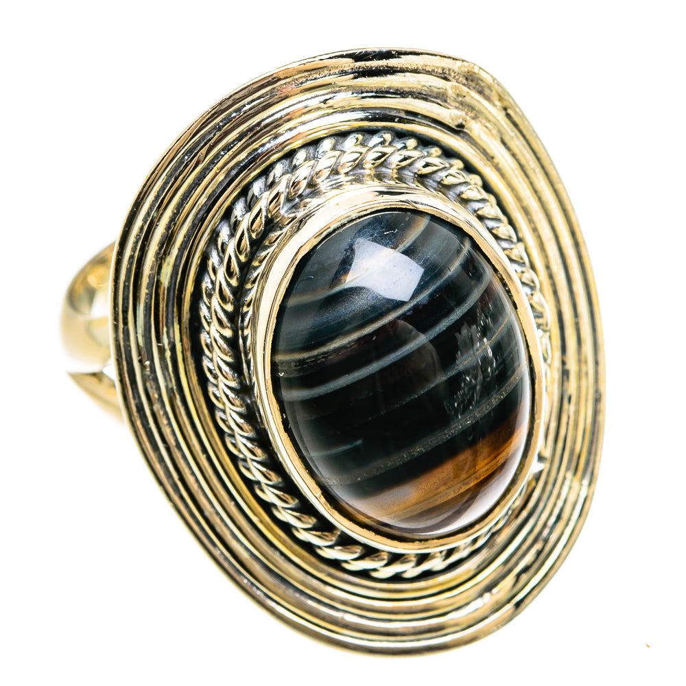 Black Banded Agate Rings handcrafted by Anasilvercos - RING80499
