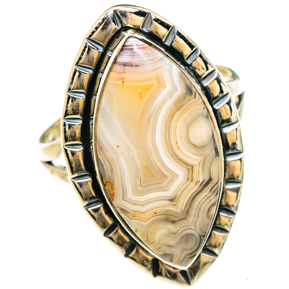 Laguna Lace Agate Rings handcrafted by Anasilvercos - RING80501