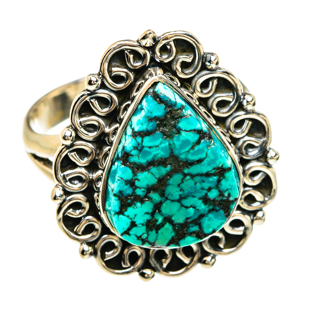 Tibetan Turquoise Rings handcrafted by Anasilvercos - RING80511