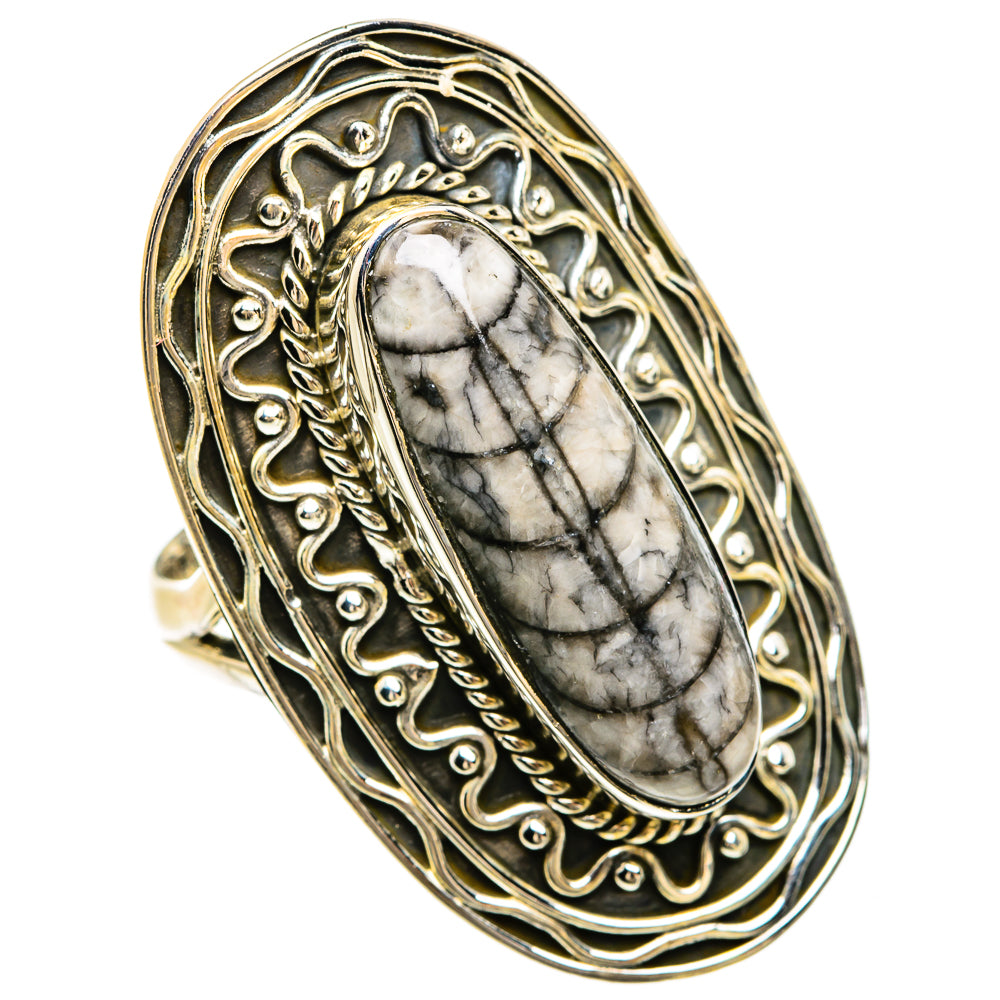 Orthoceras Fossil Rings handcrafted by Anasilvercos - RING80563