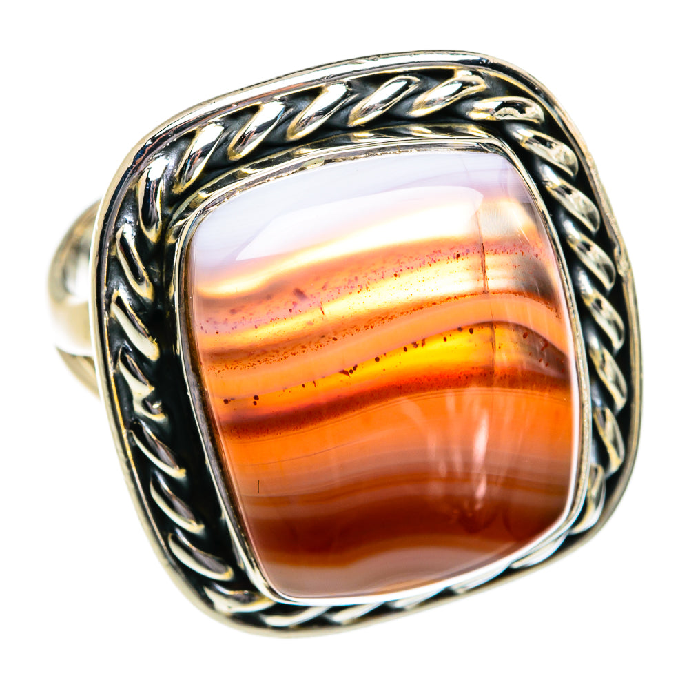 Lake Superior Agate Rings handcrafted by Anasilvercos - RING80584