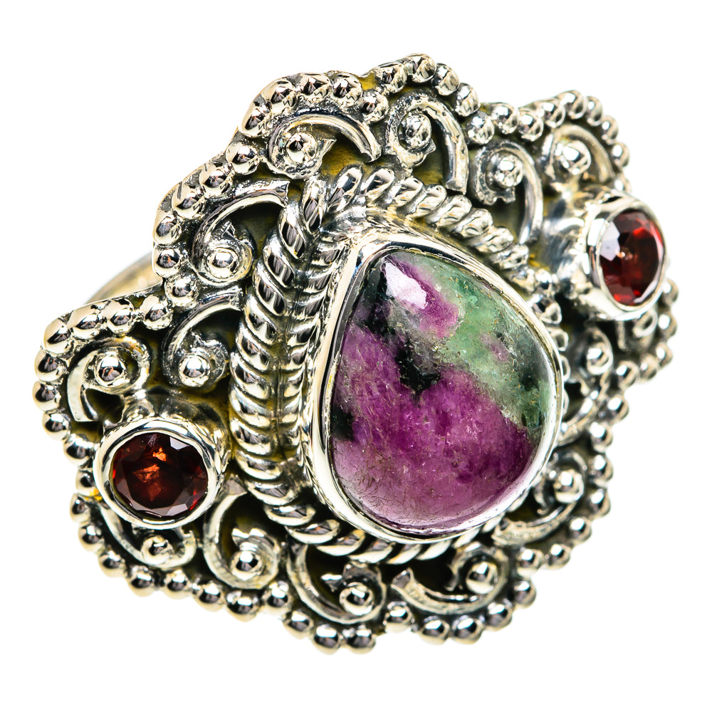 Ruby Zoisite Rings handcrafted by Anasilvercos - RING80600