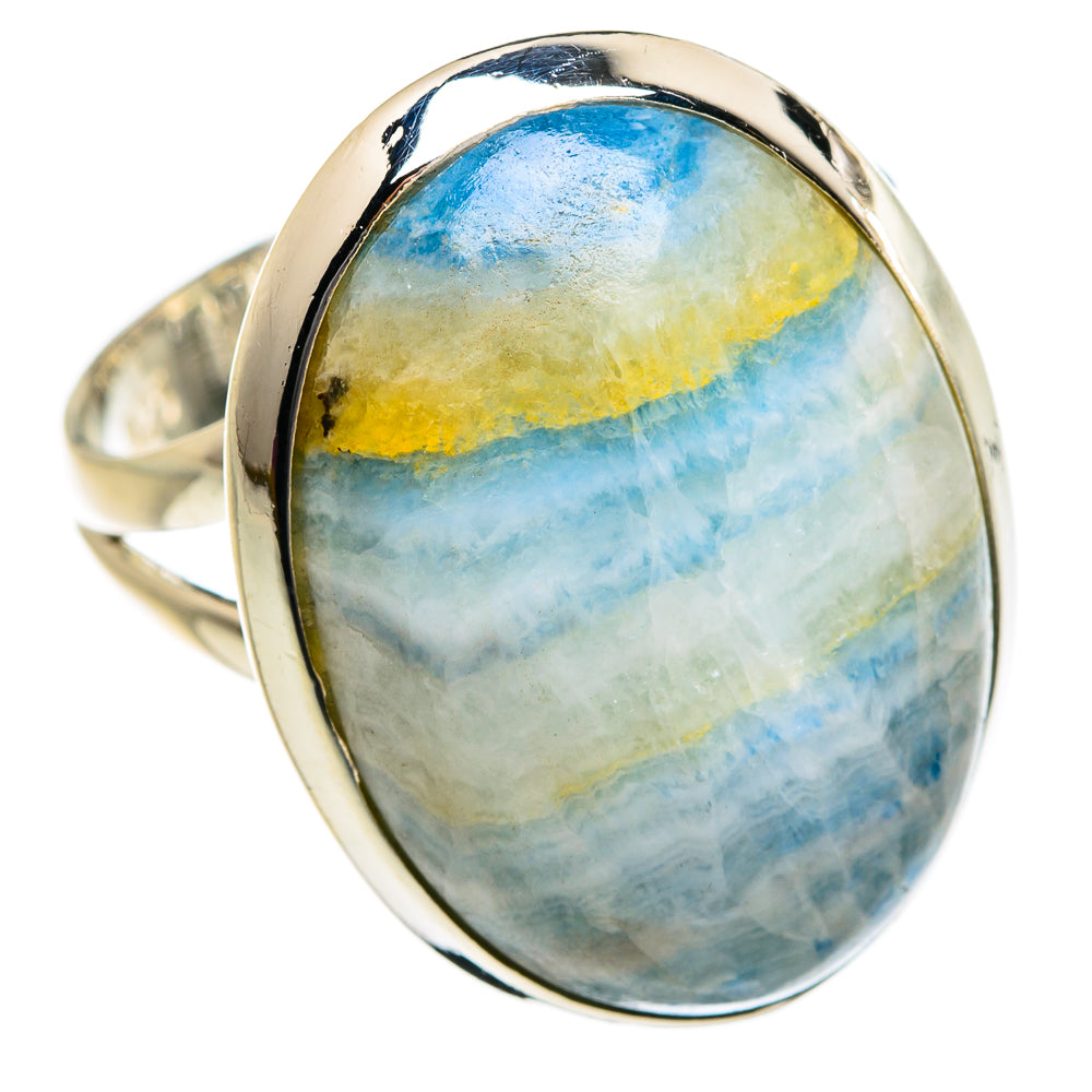 Blue Scheelite Rings handcrafted by Anasilvercos - RING80608