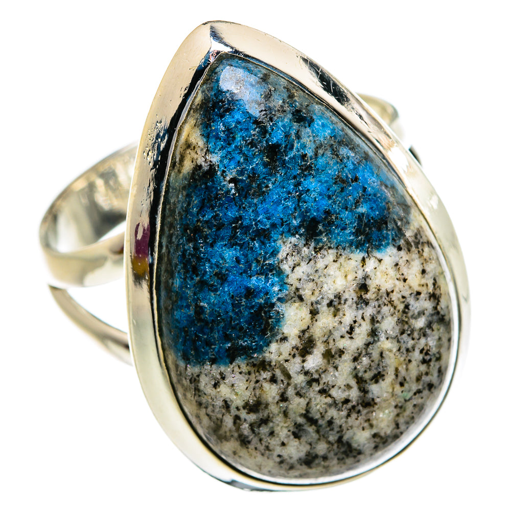 K2 Blue Azurite Rings handcrafted by Anasilvercos - RING80612