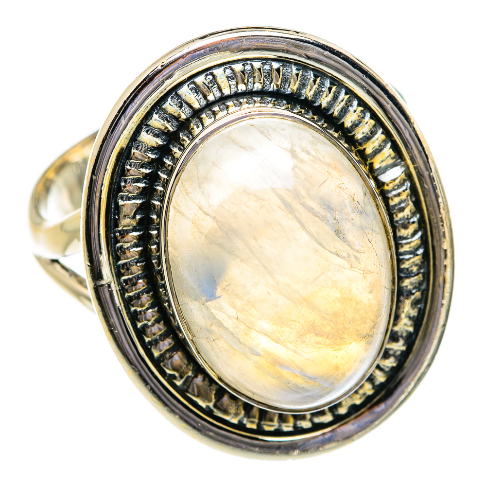 Rainbow Moonstone Rings handcrafted by Anasilvercos - RING80630