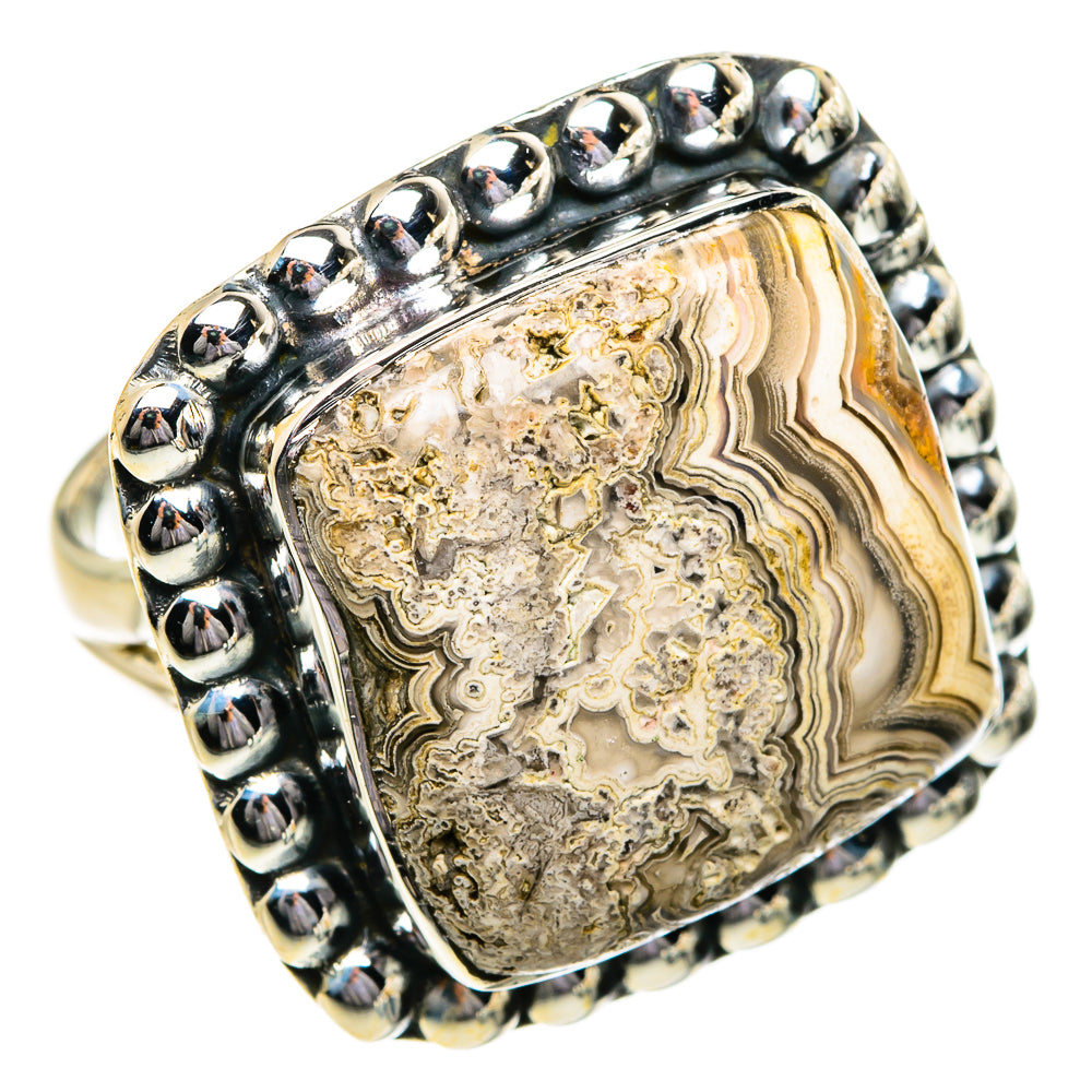 Laguna Lace Agate Rings handcrafted by Anasilvercos - RING80692