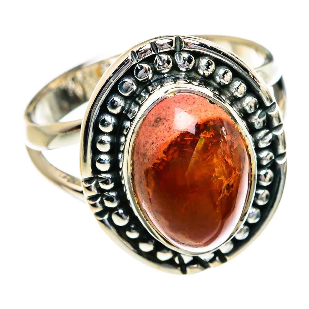 Mexican Fire Opal Rings handcrafted by Anasilvercos - RING80696