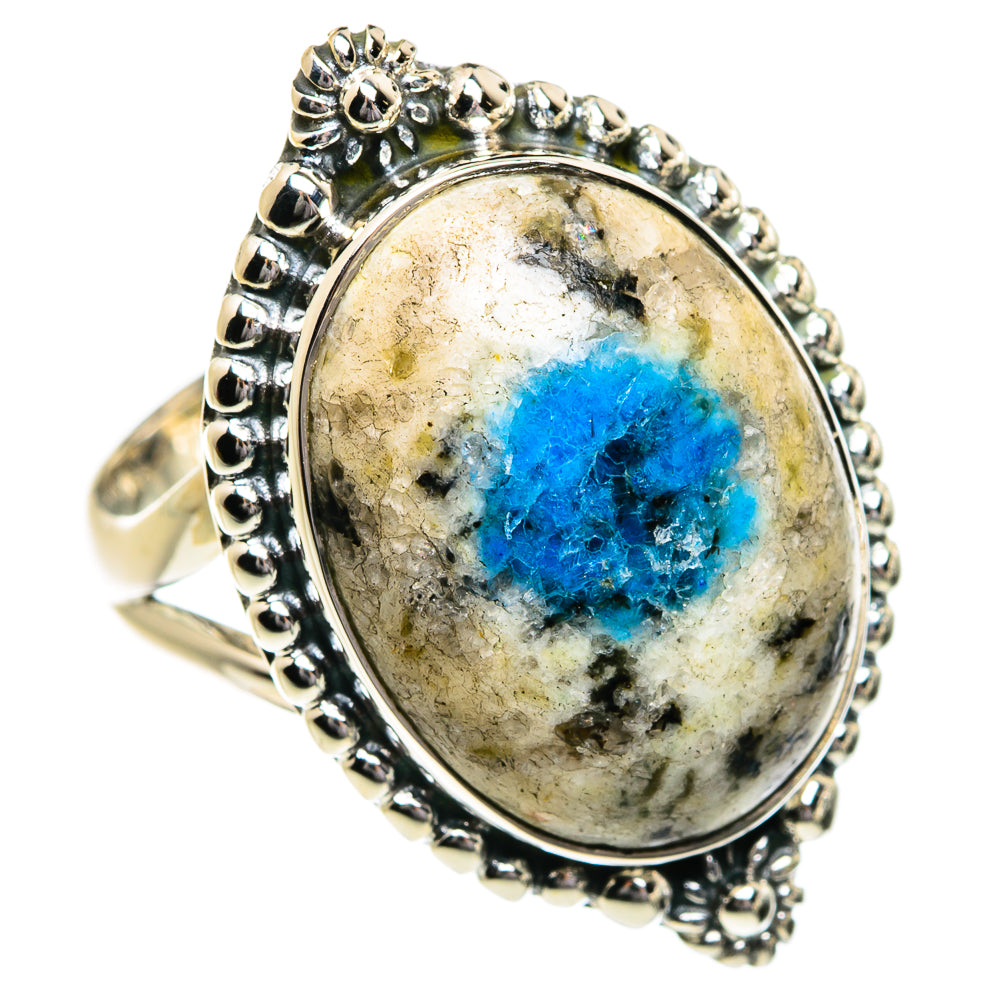 K2 Blue Azurite Rings handcrafted by Anasilvercos - RING80698