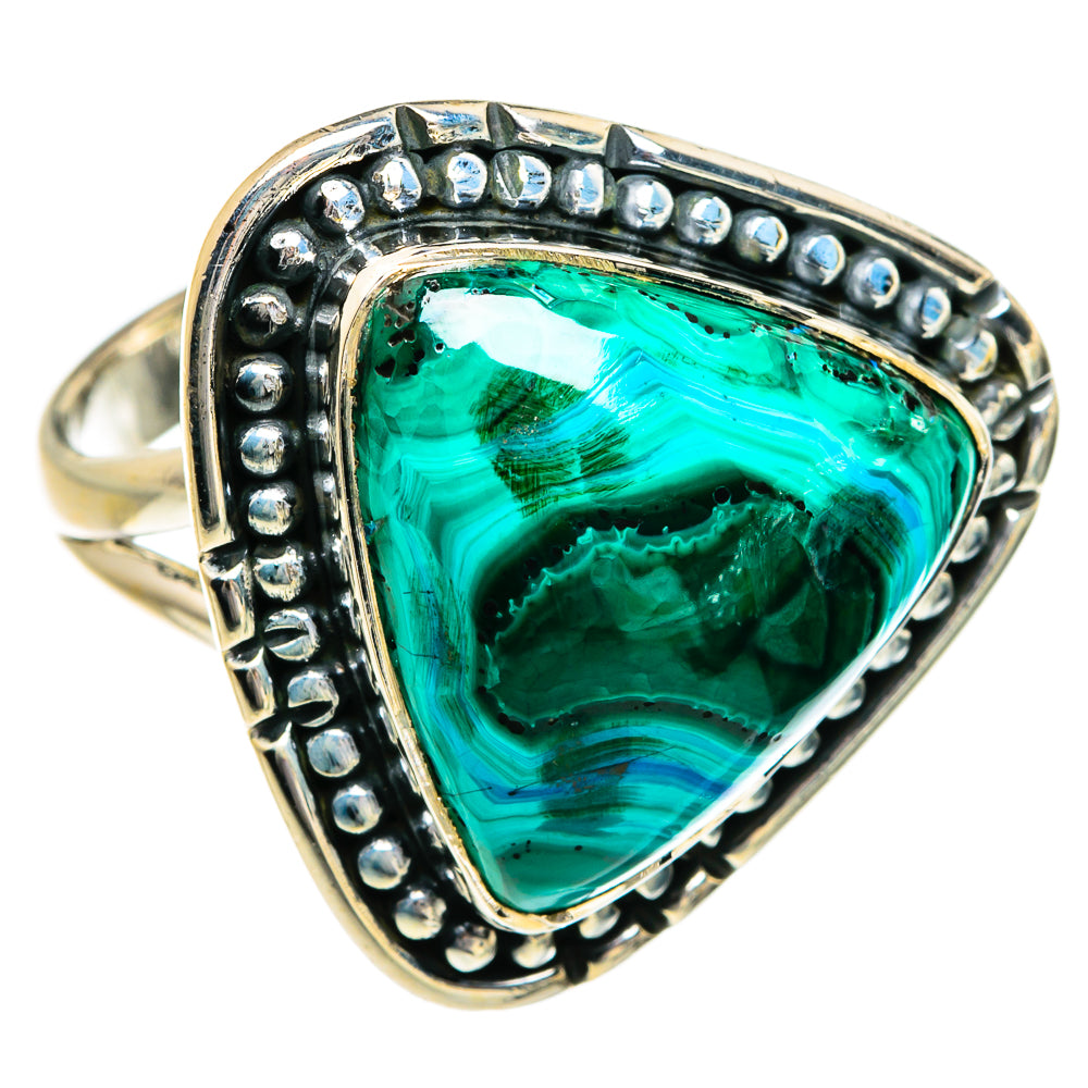 Malachite In Chrysocolla Rings handcrafted by Anasilvercos - RING80705
