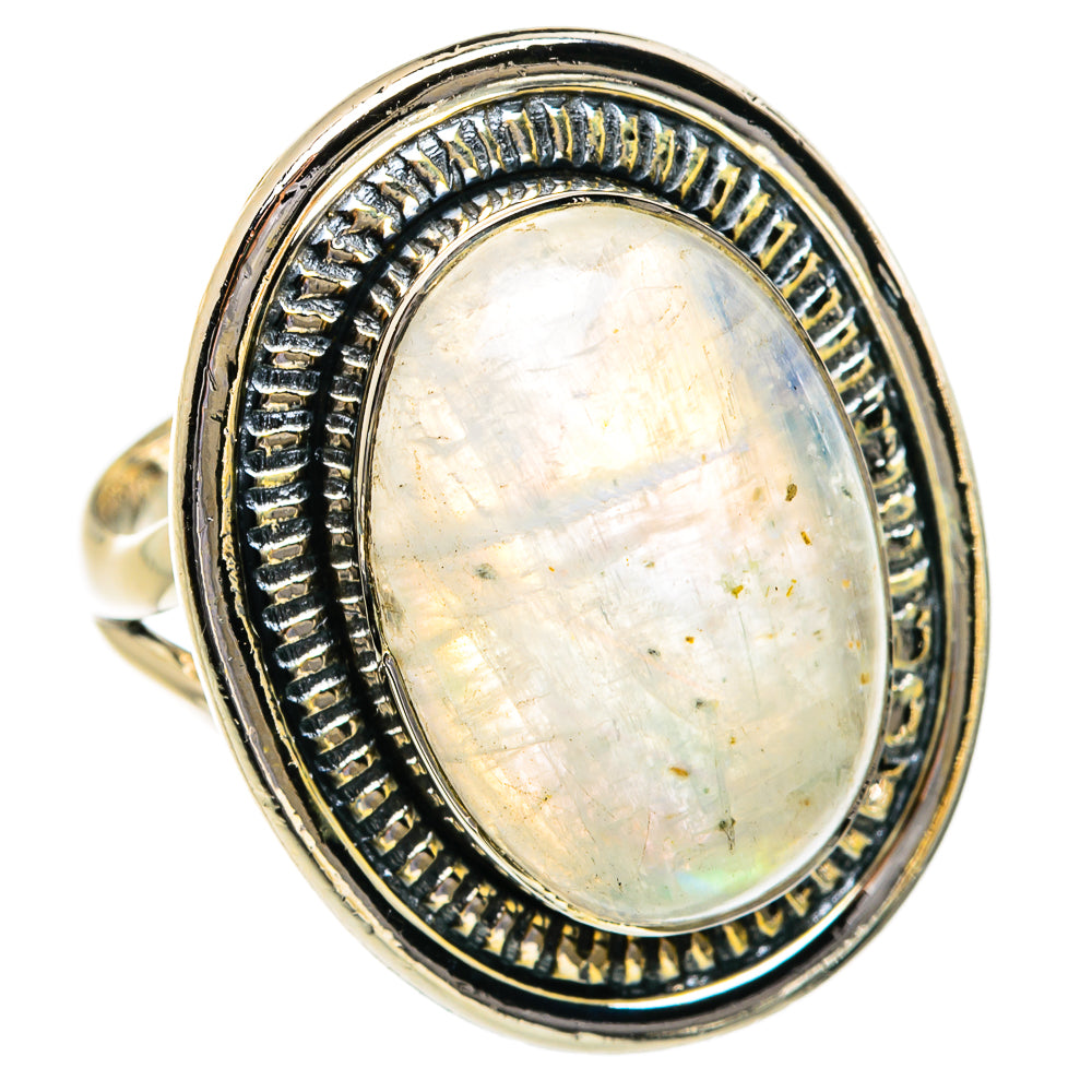 Rainbow Moonstone Rings handcrafted by Anasilvercos - RING80719