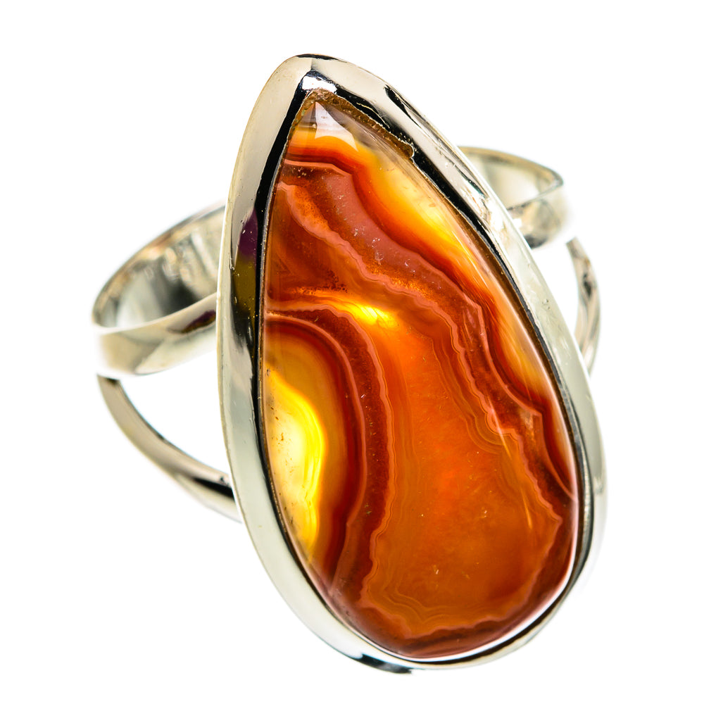 Lake Superior Agate Rings handcrafted by Anasilvercos - RING80735
