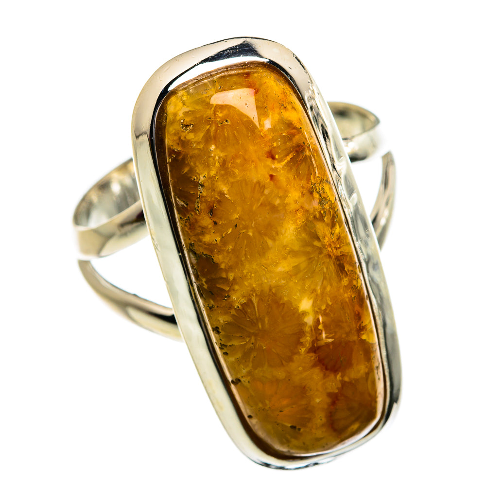 Fossil Coral Rings handcrafted by Anasilvercos - RING80761