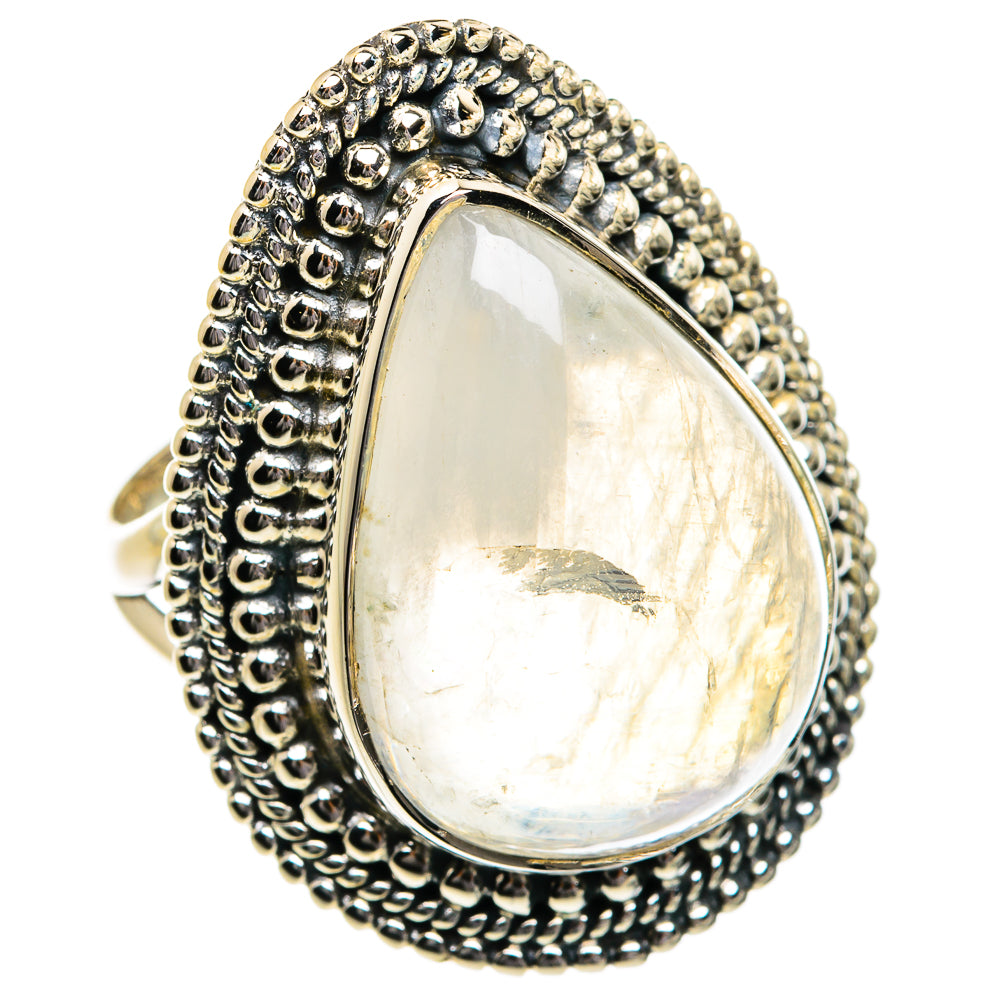 Rainbow Moonstone Rings handcrafted by Anasilvercos - RING80800