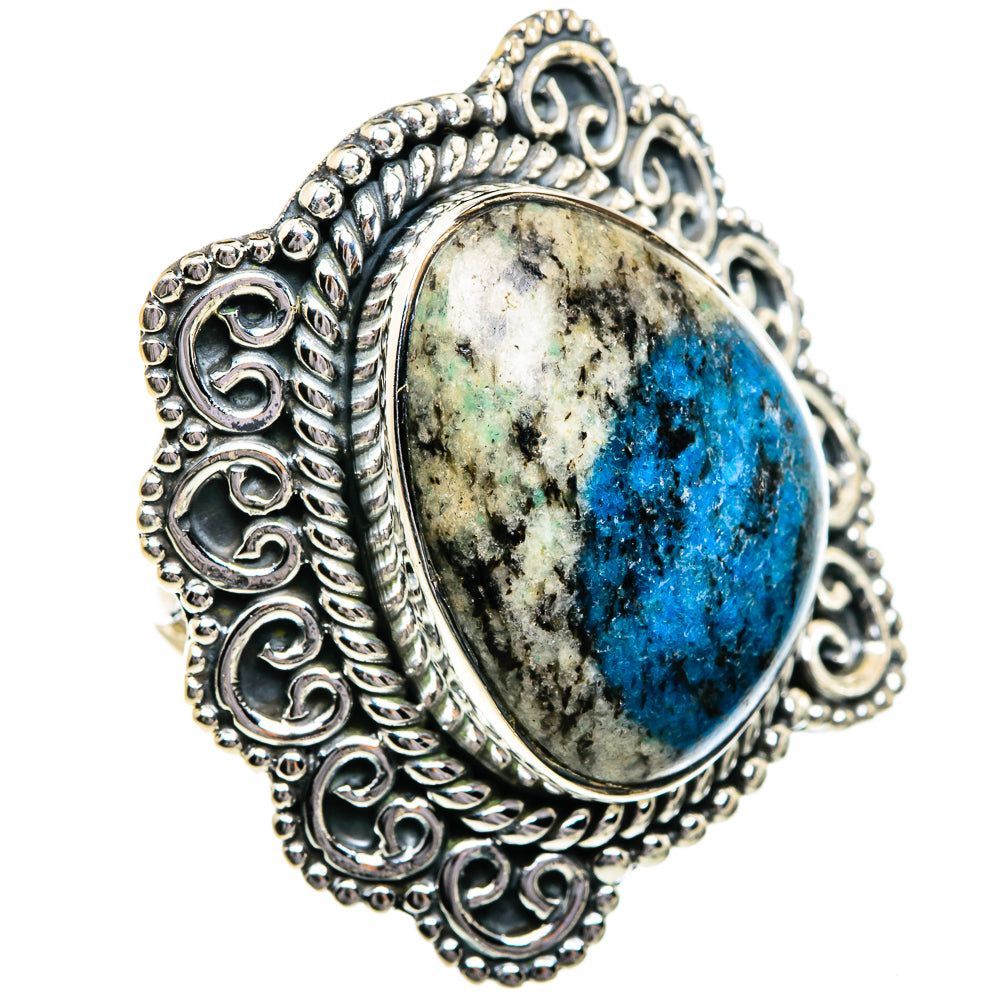 K2 Blue Azurite Rings handcrafted by Anasilvercos - RING80810 - Photo 2