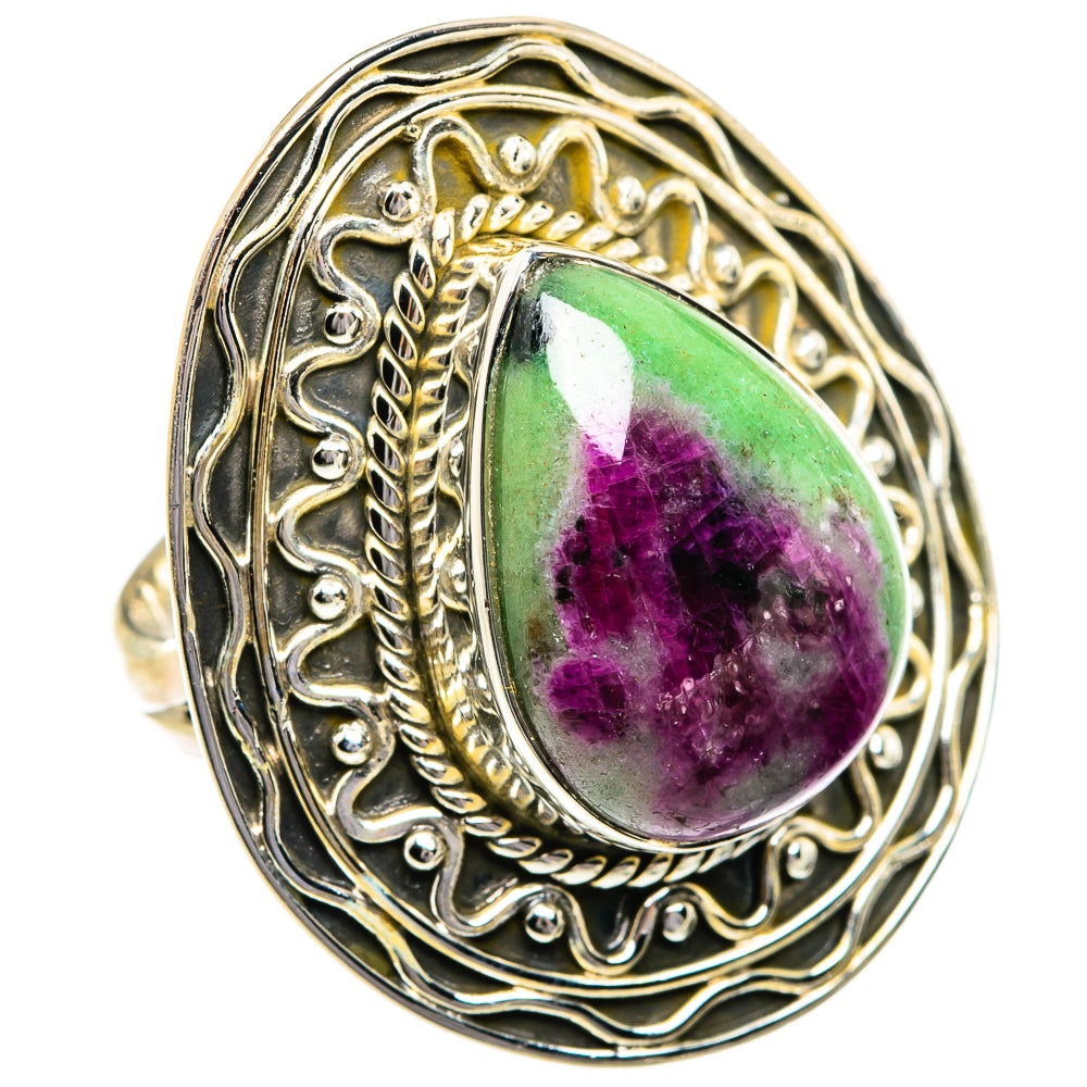 Ruby Zoisite Rings handcrafted by Anasilvercos - RING80819