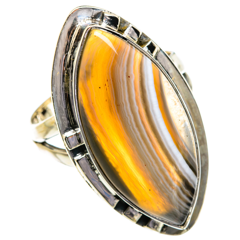 Botswana Agate Rings handcrafted by Anasilvercos - RING80822