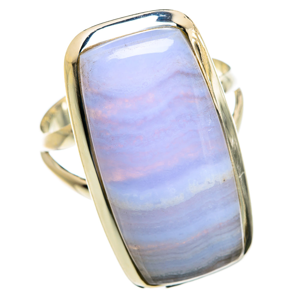 Blue Lace Agate Rings handcrafted by Anasilvercos - RING80838
