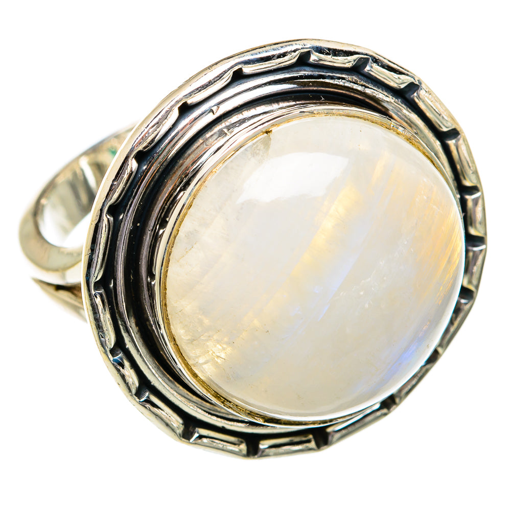 Rainbow Moonstone Rings handcrafted by Anasilvercos - RING80869