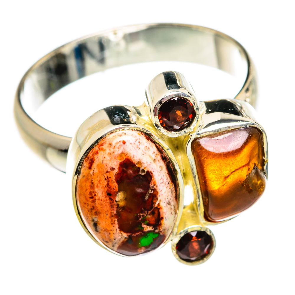 Mexican Fire Opal Rings handcrafted by Anasilvercos - RING80901