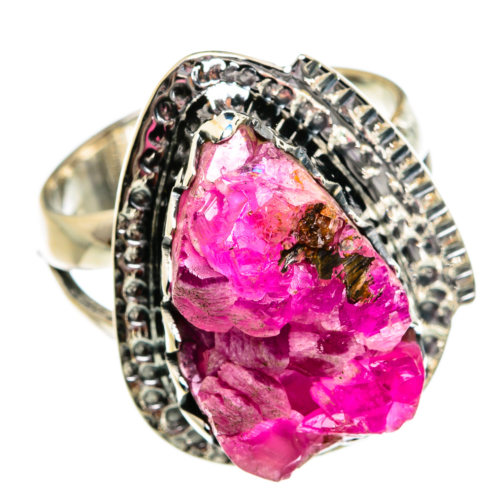 Pink Quartz Crystal Rings handcrafted by Anasilvercos - RING80924