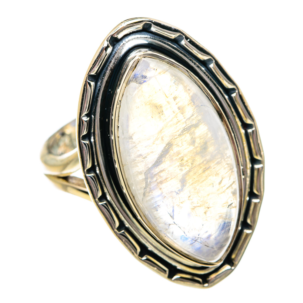 Rainbow Moonstone Rings handcrafted by Anasilvercos - RING80933