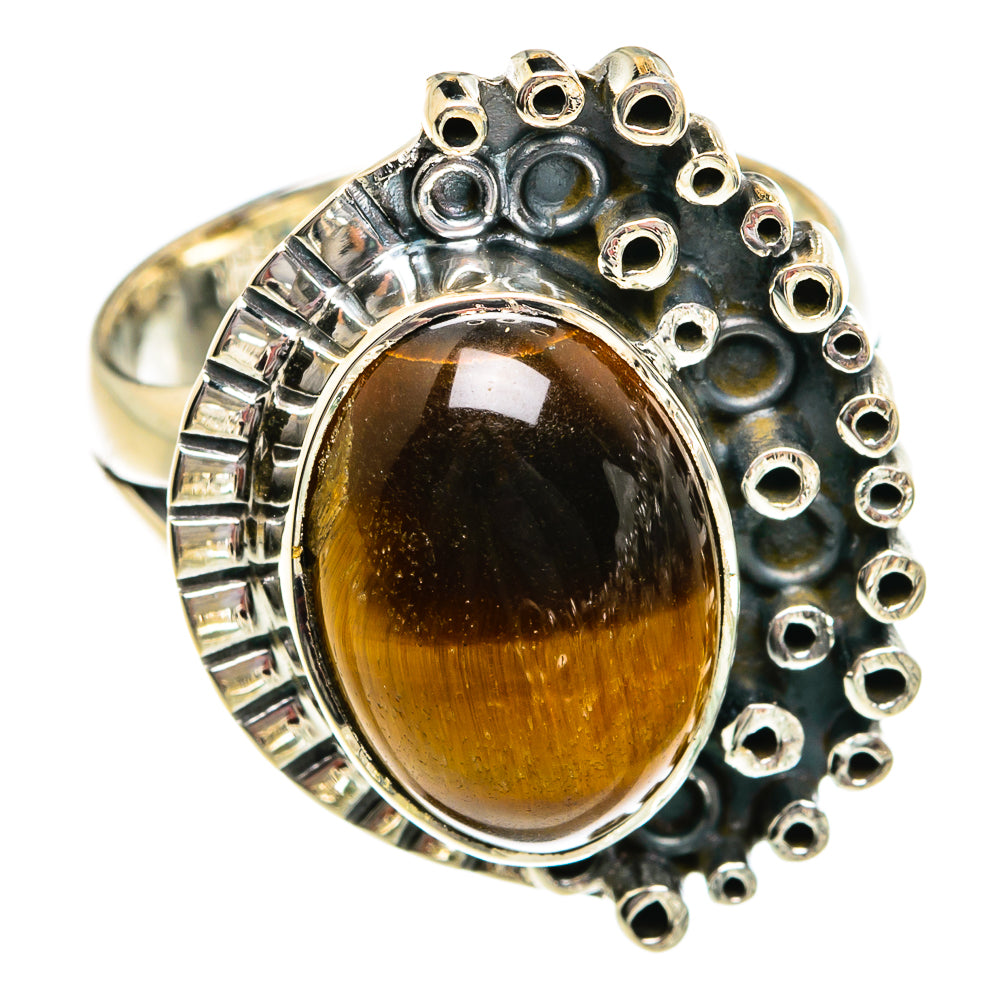 Tiger Eye Rings handcrafted by Anasilvercos - RING80957