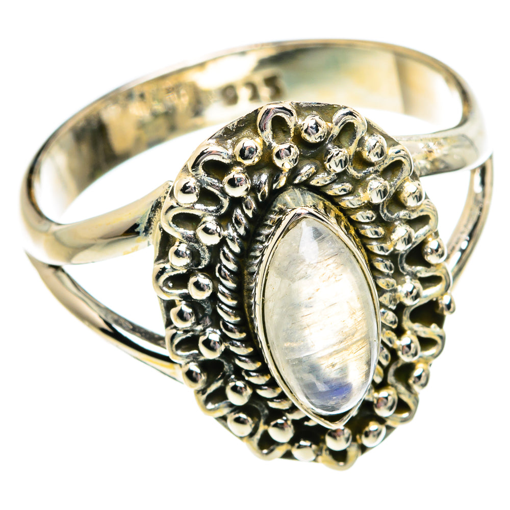 Rainbow Moonstone Rings handcrafted by Anasilvercos - RING80971