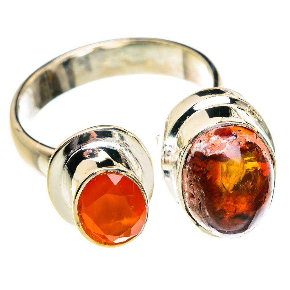 Mexican Fire Opal Rings handcrafted by Anasilvercos - RING80972
