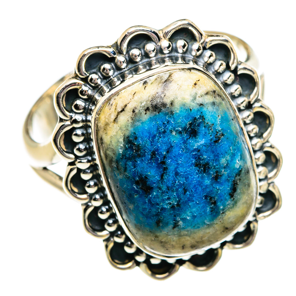 K2 Blue Azurite Rings handcrafted by Anasilvercos - RING80981 - Photo 2