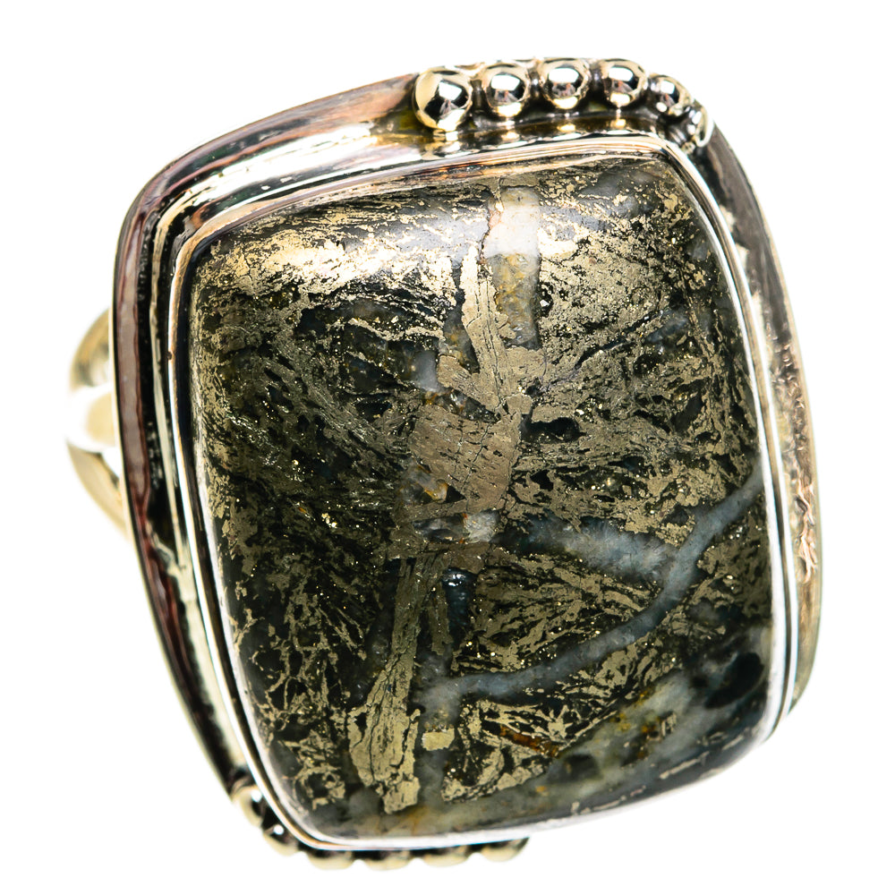 Pyrite Agate Rings handcrafted by Anasilvercos - RING81100
