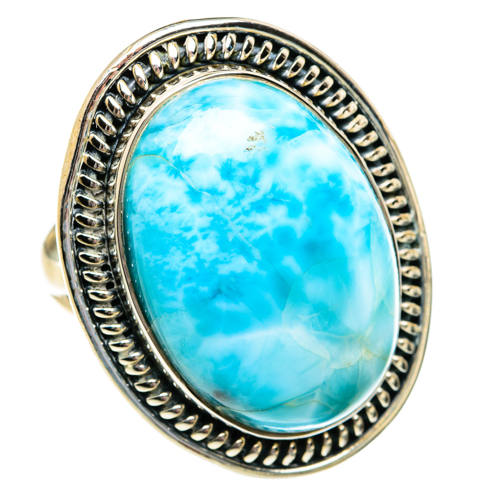 Larimar Rings handcrafted by Anasilvercos - RING81113