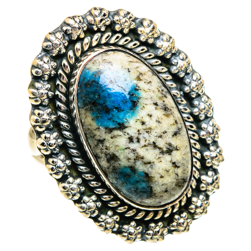 K2 Blue Azurite Rings handcrafted by Anasilvercos - RING81114