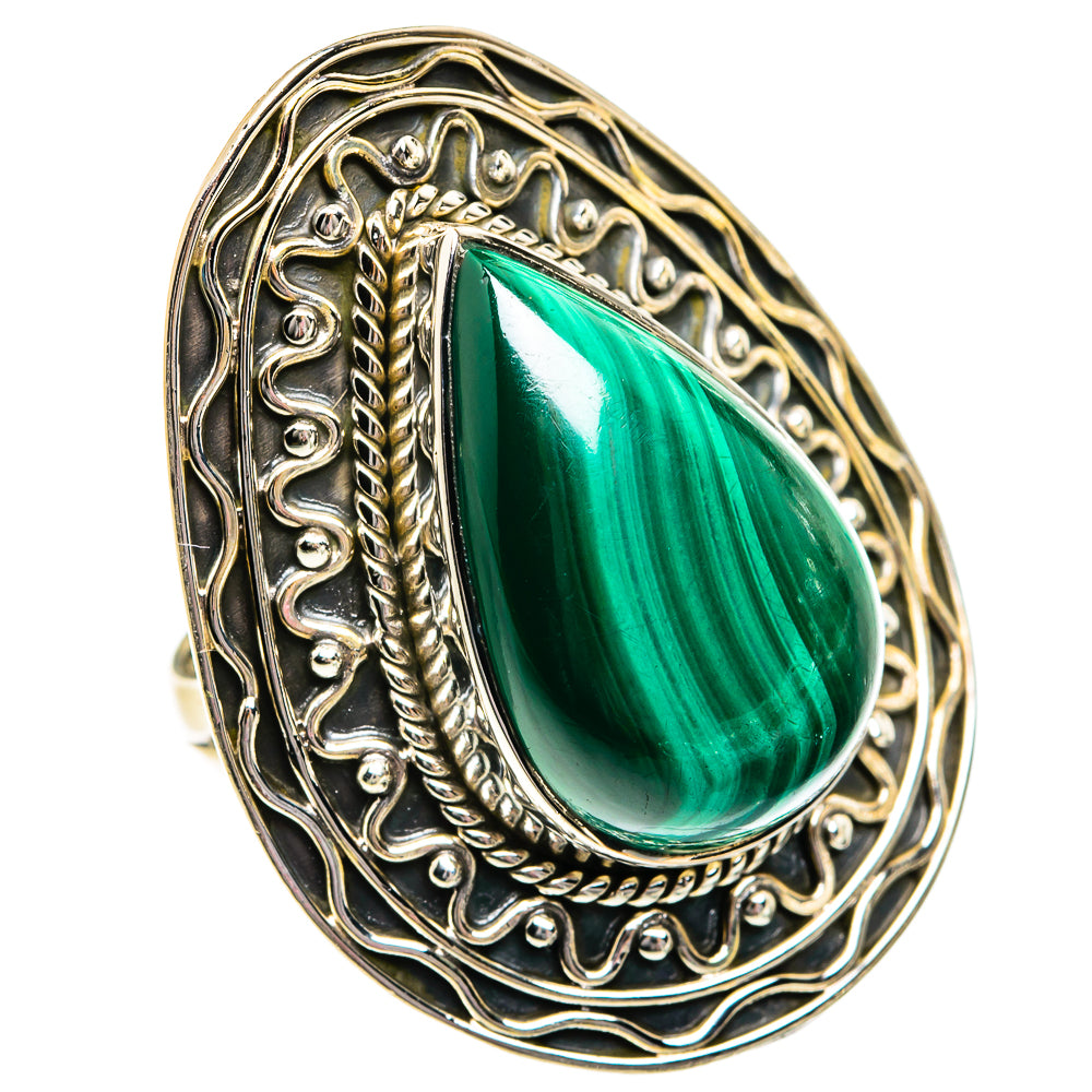Malachite Rings handcrafted by Anasilvercos - RING81117