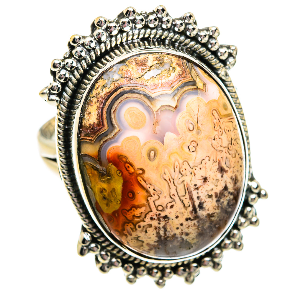 Laguna Lace Agate Rings handcrafted by Anasilvercos - RING81121