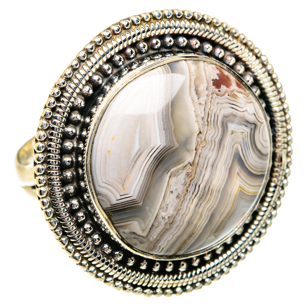 Laguna Lace Agate Rings handcrafted by Anasilvercos - RING81131