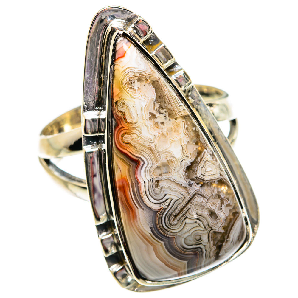 Laguna Lace Agate Rings handcrafted by Anasilvercos - RING81148