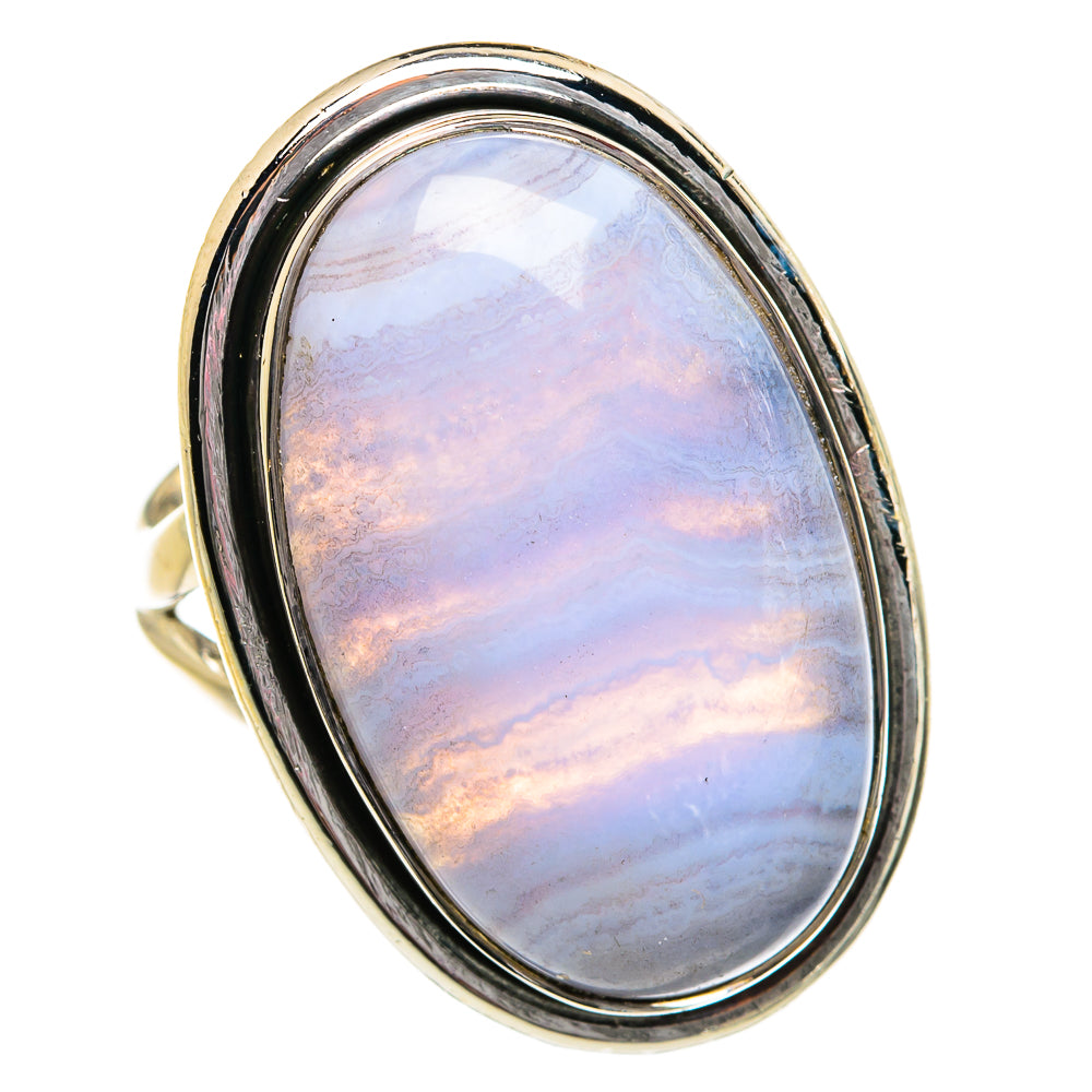 Blue Lace Agate Rings handcrafted by Anasilvercos - RING81163