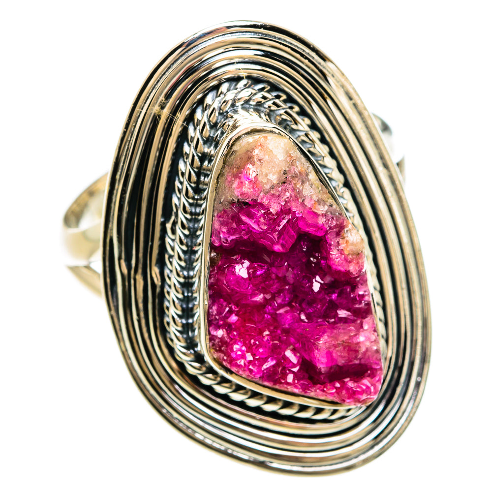 Pink Agate Druzy Rings handcrafted by Anasilvercos - RING81187