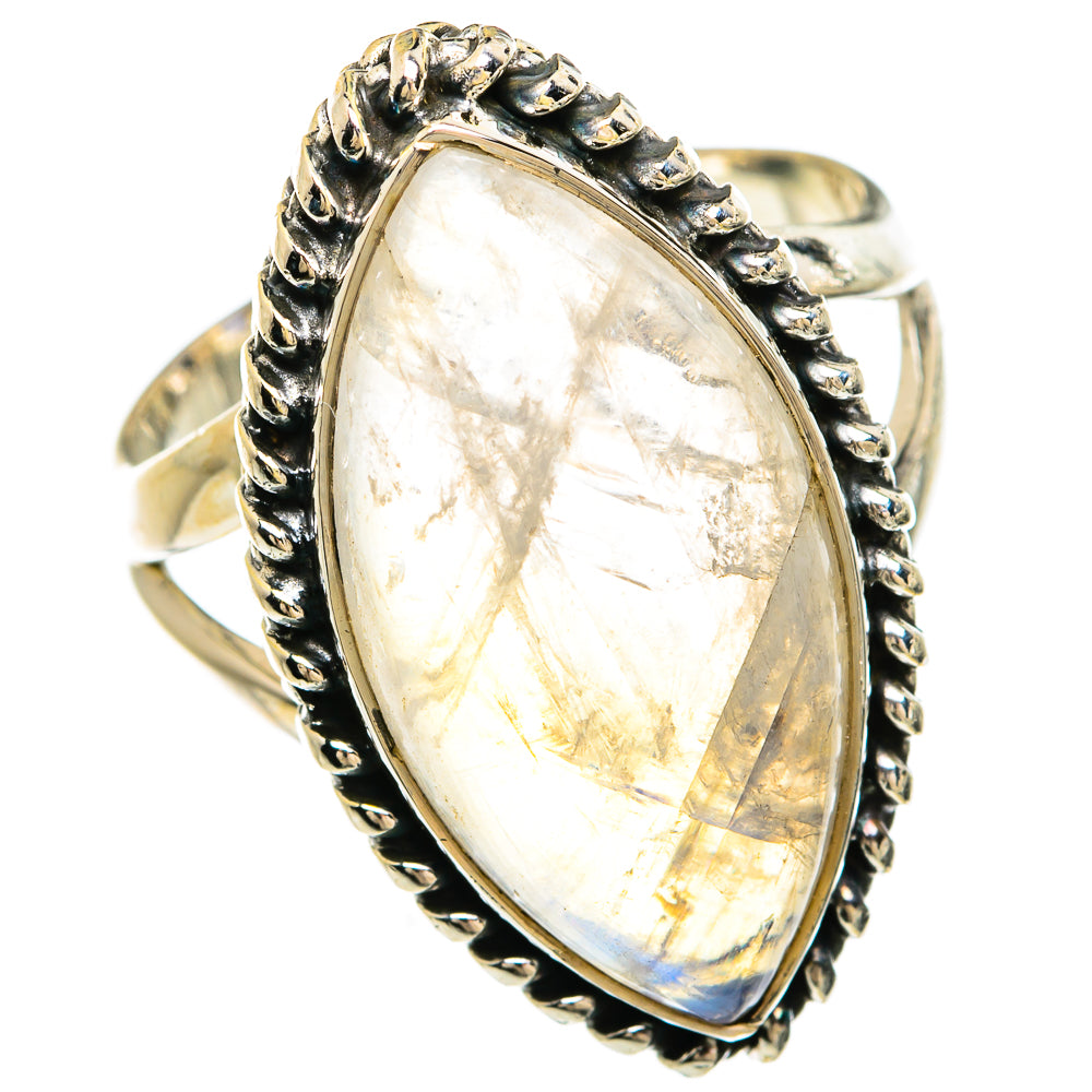 Rainbow Moonstone Rings handcrafted by Anasilvercos - RING81231