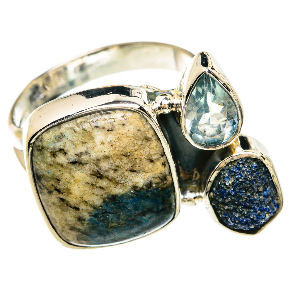 K2 Blue Azurite Rings handcrafted by Anasilvercos - RING81275