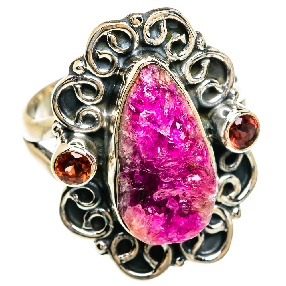 Pink Agate Druzy Rings handcrafted by Anasilvercos - RING81285