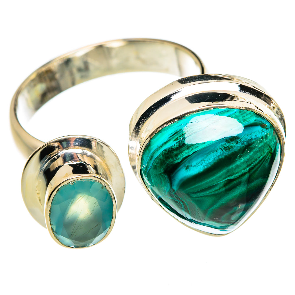 Malachite In Chrysocolla Rings handcrafted by Anasilvercos - RING81308